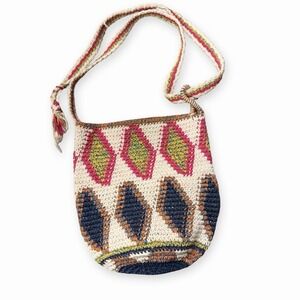 Bamboo Threads 100% Cotton Sling Bag Bohemian Pouch Beachy Vaca Vibes Guatemala